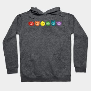 Animal Rainbow Buttons Hoodie